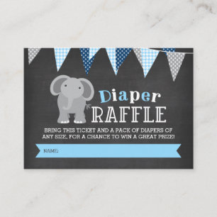 Tafel-Elefant-Jungen-Windelraffle-Karte Begleitkarte