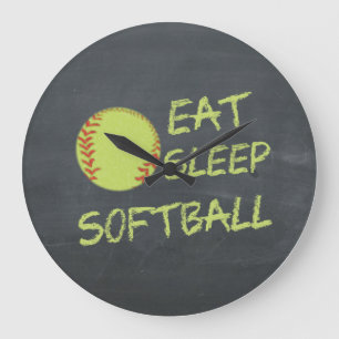 Tafel Essen Schlafen Softball Große Wanduhr