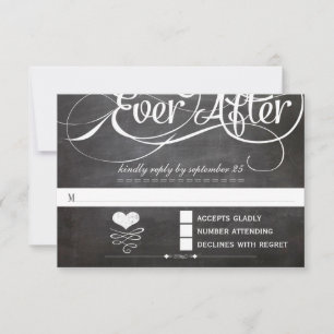 Tafel Ever After Initialen Typografie RSVP Karte