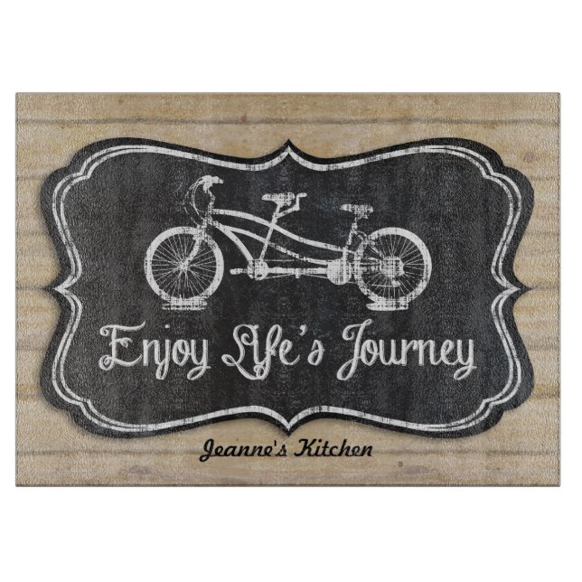 Tafel-Fahrrad für zwei Bretterzaun-Bretter Schneidebrett (Vorderseite)