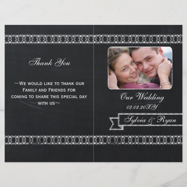 Tafel Folding Foto Hochzeitsprogramme (Vorderseite)