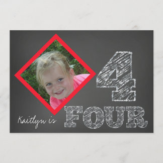 Tafel-Foto-4. Geburtstags-Einladung Einladung