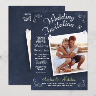 Tafel Foto Hochzeitsempfang Einladung