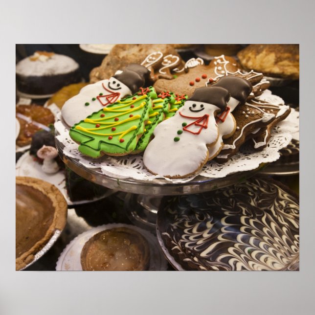 Tafel frischer Weihnachtskekse Poster (Vorne)