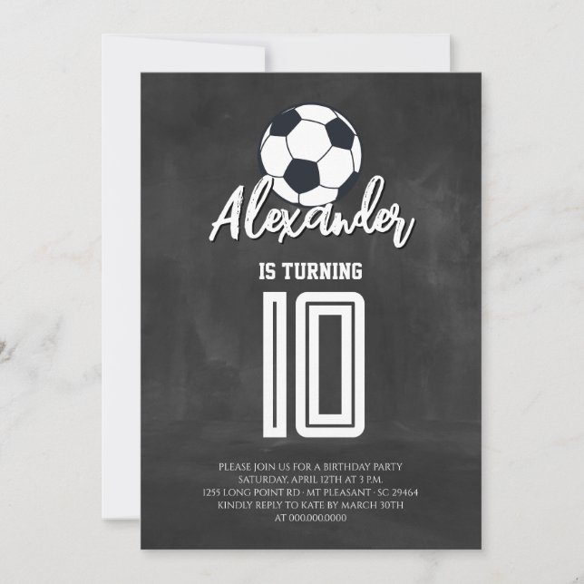 Tafel-Fußball-Geburtstagsfeier Einladung (Vorderseite)