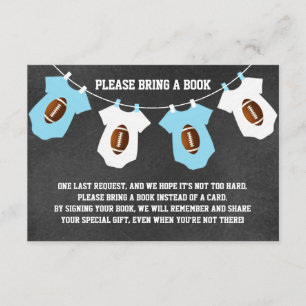 Tafel FUSSBALL holen eine BUCH-Babyparty Begleitkarte