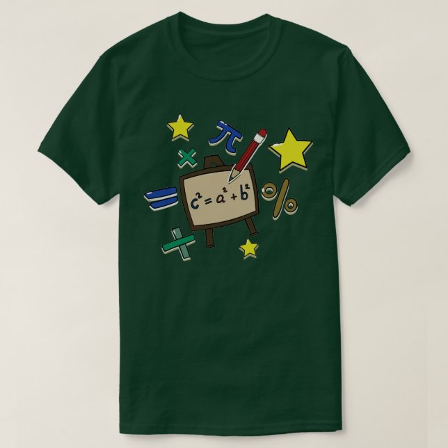 Tafel gezeichnet Mathematikgeschenk T-Shirt (Design vorne)