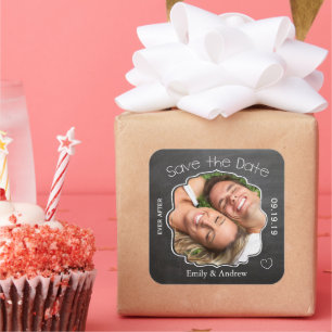 Tafel Hochzeit Save the Date Siegel Quadratischer Aufkleber