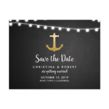 Tafel-Imitat-Goldfolien-Anker Save the Date