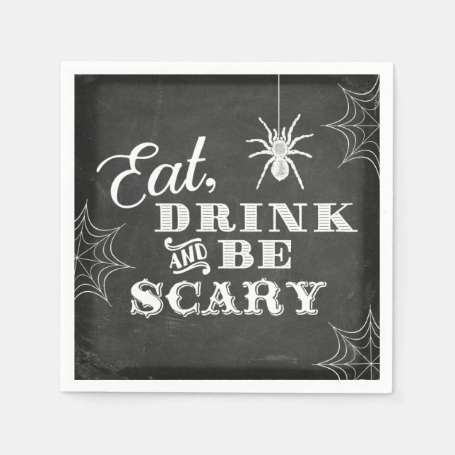 Tafel isst Drink und sei Beängstigendes Halloween- Serviette (Vorderseite)