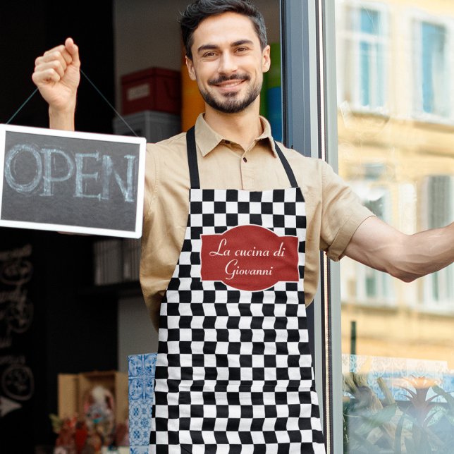 Tafel Italienische Küche Koch mit Name Schürze (Von Creator hochgeladen)