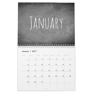 Tafel-Kalender-Schwarzweiss-Text 2017 Kalender