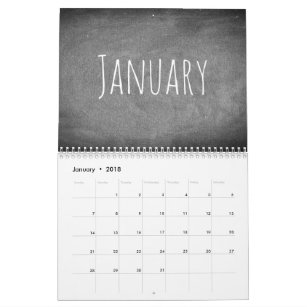 Tafel-Kalender-Schwarzweiss-Text 2018 Kalender