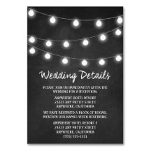 Tafel + Lights Hochzeitsempfang Beilage Karten