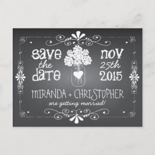 Tafel-Maurer-Glas-Save the Date Postkarte