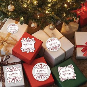 Tafel mit 25 2"X2" personalisierten Schneeblatt-Ge Aufkleber