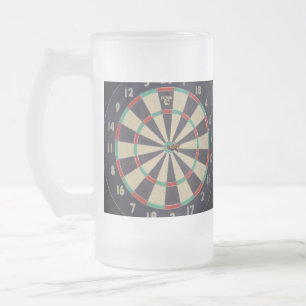 Tafel mit Dart in Bullseye, Mattglas Bierglas