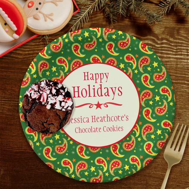 Tafel mit dem Namen des Weihnachtsgebäcks Pappteller (Von Creator hochgeladen)