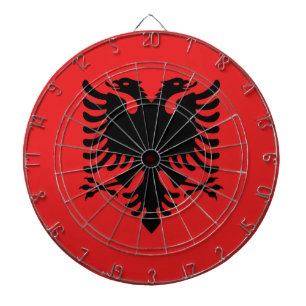 Tafel mit der Flagge Albaniens Dartscheibe