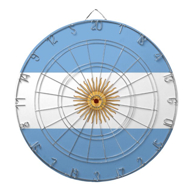 Tafel mit der Flagge Argentiniens Dartscheibe (vorne)