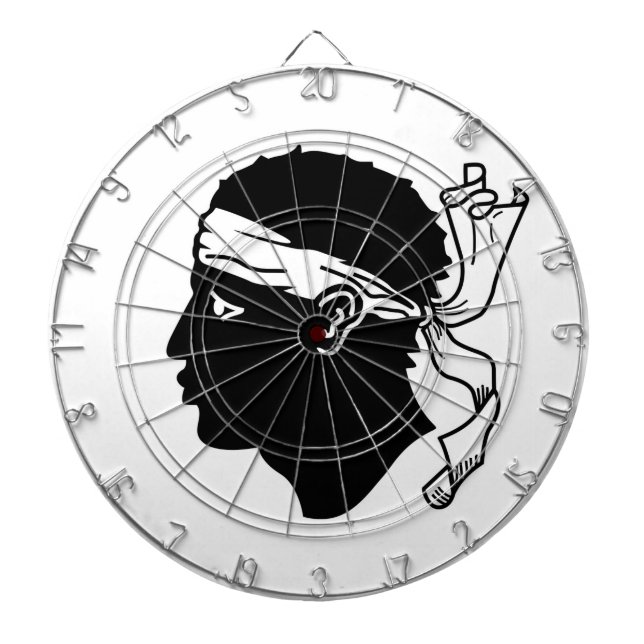 Tafel mit der Flagge Korsikas Dartscheibe (vorne)