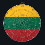 Tafel mit der Flagge Litauens Dartscheibe<br><div class="desc">Bringen Sie Präzision und Patriotismus zusammen mit diesem dynamischen Dartboard mit der Flagge Litauens! Dieses auffällige Dartboard verwandelt Spielzimmer, Büros oder Erholungsgebiete in eine Feier des litauischen Stolzes. Die kühnen und ikonischen Trifarben Gelb, Grün und Rot werden überall sichtbar angezeigt, sodass jeder Werfer ein Tribut an Litauens Erbe zollt. Egal,...</div>
