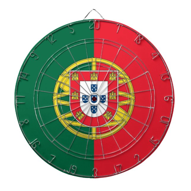 Tafel mit der Flagge Portugals Dartscheibe (vorne)