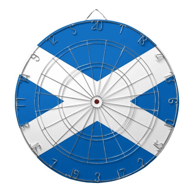 Tafel mit der Flagge Schottlands Dartscheibe (vorne)
