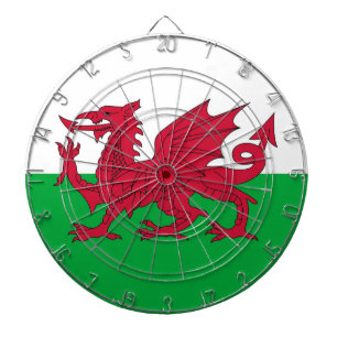 Tafel mit Flagge von Wales Dartscheibe