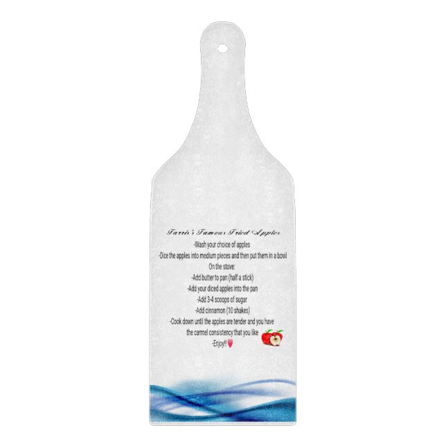 Tafel mit Rezeptorglas Schneidebrett (Vorderseite)