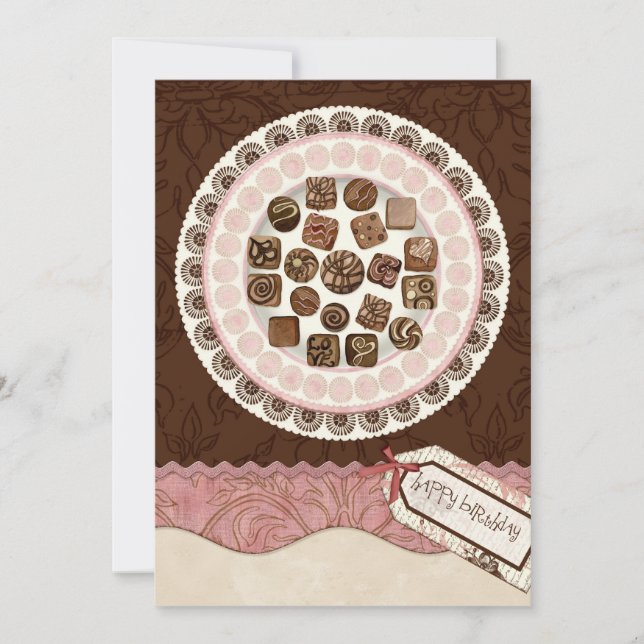 Tafel mit Schokolade Geburtstagsfeier Einladung (Vorderseite)