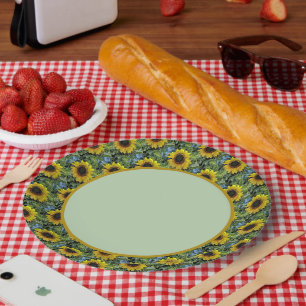 Tafel mit Sonnenblumen Pappteller