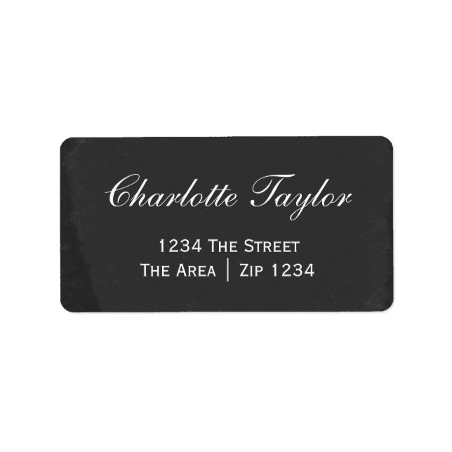 Tafel mit weißem Text Adressaufkleber (Vorne)