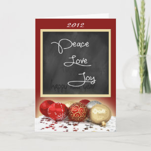 Tafel Peace, Love, Joy Weihnachtskarte Feiertagskarte
