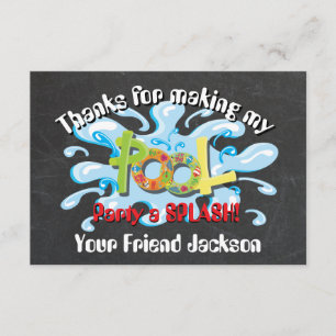 Tafel-Pool-Party danken Ihnen zu merken Dankeskarte