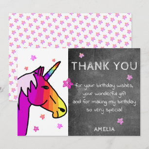 Tafel Regenbogen Einhorn Dankeschönkarte Einladung