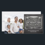 Tafel-Schrifts-Weihnachten Feiertagskarte<br><div class="desc">Personifizieren Sie dieses Weihnachtsbibel-Verseinzelteil mit Durchgangs-Schrift von Jesaja-9:6… an uns, die ein Sohn gegeben wird: und sein Name wird Wonderful, Ratsmitglied, DER MÄCHTIGE GOTT, der ewig Vater, der Prinz des Friedens genannt. dunkelgraue und schwarze Tafel ~Isaiah 9:6 mit weißer Textgraphik macht einen reizenden lässigen christlichen Weihnachtsgruß. Alles entwirft Copyright ©...</div>