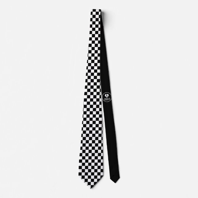 Tafel - Schwarz-weiß - Emo - Neck Tie Krawatte (Vorderseite)