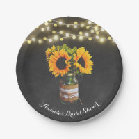 Tafel-Sonnenblume-Maurer-Glas-Brautparty