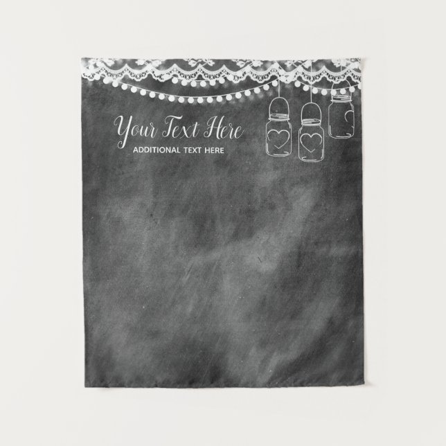 Tafel-Spitze-Hochzeits-Foto-Stand-Hintergrund Wandteppich (Vorderseite)