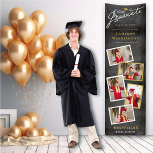 Tafel Stylische Schrift 5 Foto-Abschlussfeier Banner