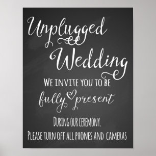 Tafel Unplugged Hochzeitsdruck Poster