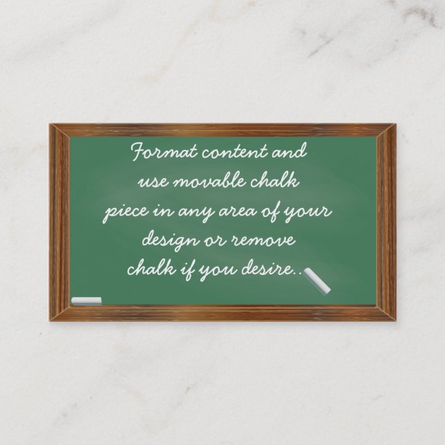 Tafel-Visitenkarteschablone Visitenkarte (Vorderseite)