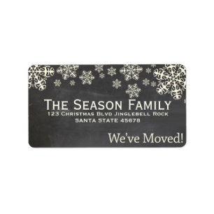 Tafel "We ve move" Weihnachtslabel Adressaufkleber