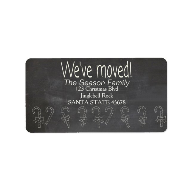 Tafel "We ve move" Weihnachtslabel Adressaufkleber (Vorne)