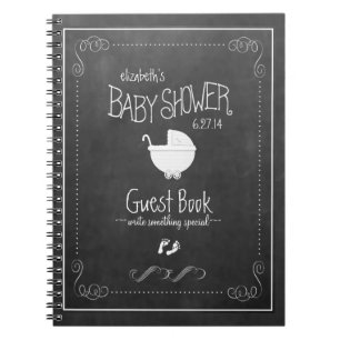 Tafel-weißer Vintager Baby-DuscheGuestbook Notizblock