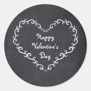 Tafel White Ornament Herz Valentinstag Aufkleber