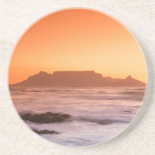 Tafelberg bei Sonnenuntergang, Bloubergstrand Sandstein Untersetzer