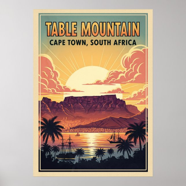 Tafelberg Kapstadt - Südafrika V05 Poster (Vorne)