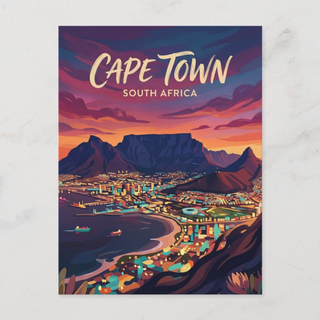 Tafelberg Skyline Südafrika Postkarte (Vorderseite)